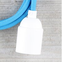 Textilkabel Lampenpendel 1-5m blau mit E27 Fassung...