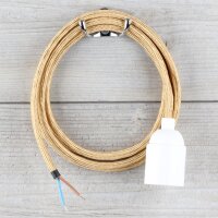 Textilkabel Lampenpendel 1-5m gold mit E27 Fassung...