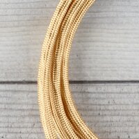 Textilkabel Lampenpendel 1-5m gold mit E27 Fassung Kunststoff weiß