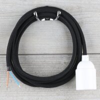 Textilkabel Lampenpendel 1-5m schwarz mit E27 Fassung...