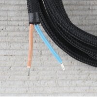 Textilkabel Lampenpendel 1-5m schwarz mit E27 Fassung Kunststoff weiß