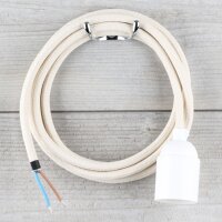 Textilkabel Lampenpendel 1-5m elfenbein mit E27 Fassung...