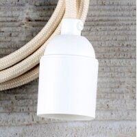 Textilkabel Lampenpendel 1-5m elfenbein mit E27 Fassung...
