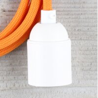 Textilkabel Lampenpendel 1-5m orange mit E27 Fassung...