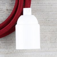 Textilkabel Lampenpendel 1-5m bordeaux mit E27 Fassung...