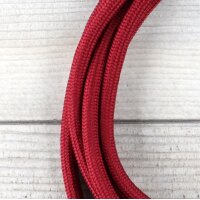 Textilkabel Lampenpendel 1-5m bordeaux mit E27 Fassung Kunststoff weiß