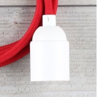 Textilkabel Lampenpendel 1-5m rot mit E27 Fassung...