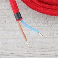 Textilkabel Lampenpendel 1-5m rot mit E27 Fassung Kunststoff weiß