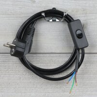 Lampen-Anschlussleitung 3-adrig Schwarz – 2 m mit...