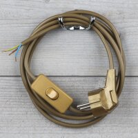 Lampen-Anschlussleitung 3-adrig Gold – 2 m mit...