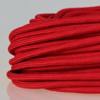 Textilkabel Stoffkabel rot 3-adrig 3x0,75...