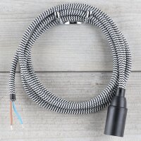 Textilkabel Lampenpendel 1-5m schwarz-weiß...