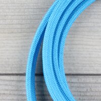 Textilkabel Lampenpendel 1-5m blau mit E14 Fassung Kunststoff weiß