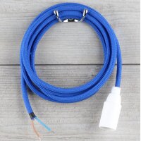 Textilkabel Lampenpendel 1-5m dunkelblau mit E14 Fassung...