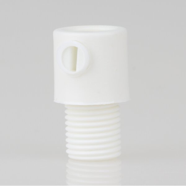M10x1x10mm Klemmnippel Zugentlastung Weiß mit Außengewinde aus Kunststoff