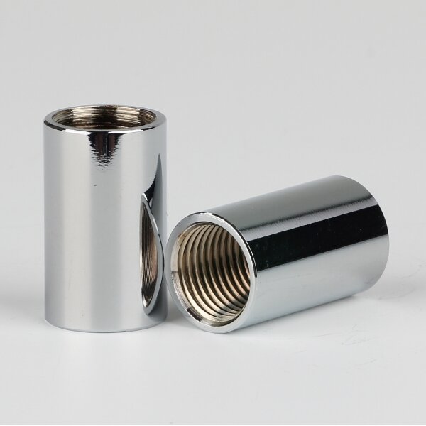 Verbindungs-Muffe Gewinde-Adapter verchromt M10x1 Innengewinde auf M10x1 Innengewinde 12x20mm