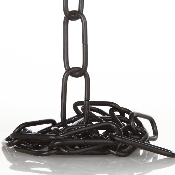 Lampen Metall-Kette 3,8 mm 20x47 | Schwarz lackiert | Zum Aufhängen schwerer Lampen & Kronleuchter | Belastbar bis 18 kg - Meterware