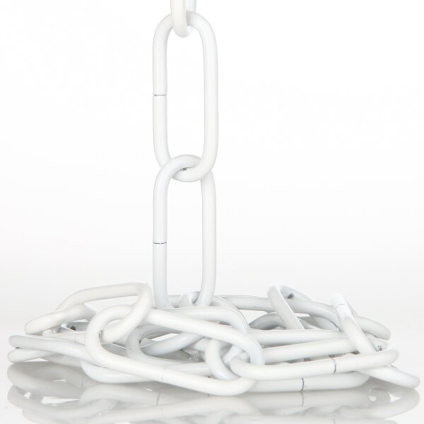 Lampen Metall-Kette 3,8 mm 20x47 | Weiß lackiert | Zum Aufhängen schwerer Lampen & Kronleuchter | Belastbar bis 18 kg - Meterware