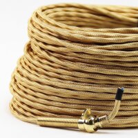 Textilkabel-Stoffkabel gold 4-adrig 4x0,75 extra dünn