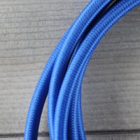 Textilkabel Anschlussleitung Zuleitung 2-5m dunkelblau mit Schutzkontakt-Winkelstecker