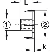 Häfele Einschlagmutter M10 Metall verzinkt, Ø 26 mm, Länge 11 mm