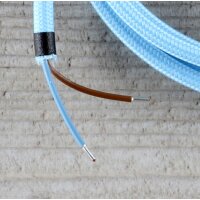 Textilkabel Anschlussleitung Zuleitung 1-5m himmelblau...