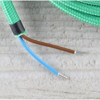Textilkabel Anschlussleitung Zuleitung 1-5m grün mit...