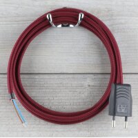 Textilkabel Anschlussleitung Zuleitung 1-5m bordeaux mit...