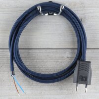 Textilkabel Anschlussleitung Zuleitung 1-5m marineblau...