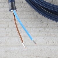 Textilkabel Anschlussleitung Zuleitung 1-5m marineblau...
