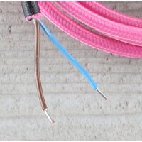 Textilkabel Anschlussleitung Zuleitung 1-5m pink mit...