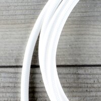 Textilkabel Anschlussleitung Zuleitung 1-5m weiß mit Euro-Flachstecker