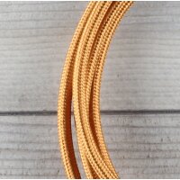 Textilkabel Anschlussleitung Zuleitung 1-5m englisch gold mit Euro-Flachstecker
