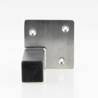 Häfele Möbelfuß 80 mm quadratisch Edelstahl matt gebürstet mit Platte Tragkraft 50kg