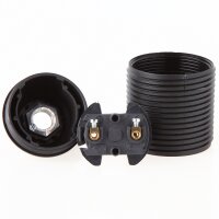 E27 Kunststoff Lampenfassung schwarz mit Außengewinde M10x1 IG 250V/4A