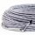 Textilkabel-Stoffkabel silber 4-adrig 4x0,75 extra dünn