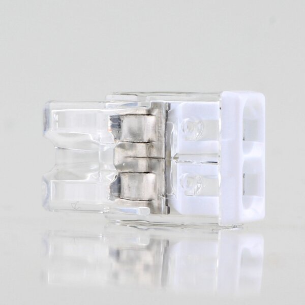 Wago 2273-202 Compact Verbindungsklemme 2-polig weiß/transparent für NYM-J Kabel