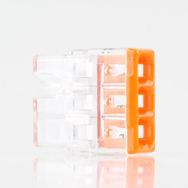 Wago 2273-203 Compact Verbindungsklemme 3-polig transparent/orange für NYM-J Kabel