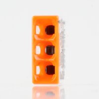 Wago 2273-203 Compact Verbindungsklemme 3-polig transparent/orange für NYM-J Kabel