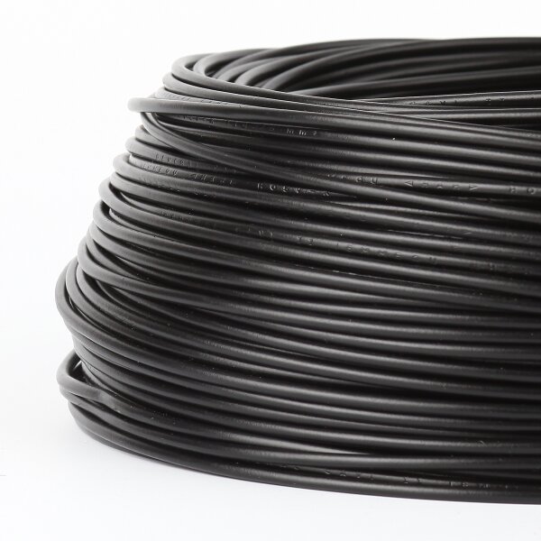 PVC Aderleitung Elektro-Kabel Stromkabel 1x0.75mm² H07V-K schwarz (NYA-F) flexibel - Meterware