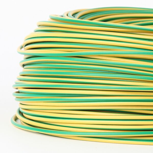 PVC Aderleitung Elektro-Kabel Stromkabel 1x0,75 mm² H05V-K grün-gelb (NYA-F) flexibel - Meterware
