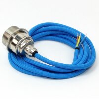 Textilkabel Lampenpendel blau mit E27 Vintage...