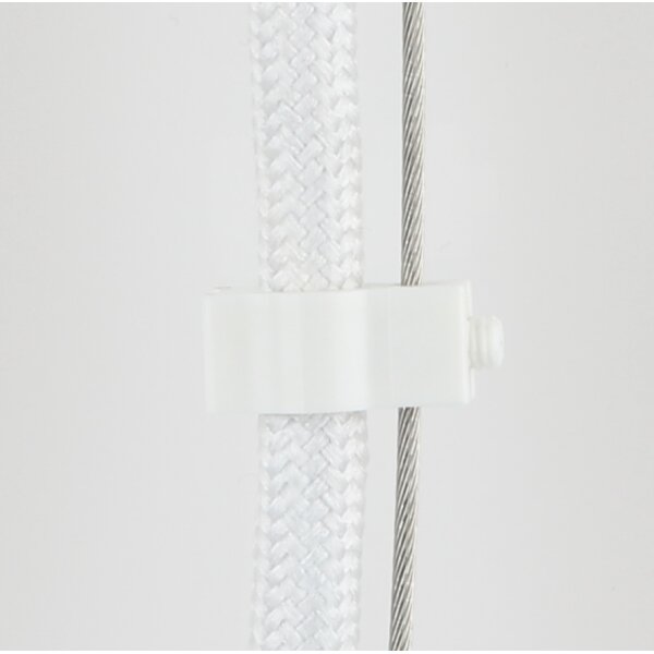 Kabelclip Kabelhalter Seilhalter-Clip für Stahlseile Lampen-Kabel 7.0-8.5mm + Drahtseil 1.0-2.0mm Kunststoff weiß