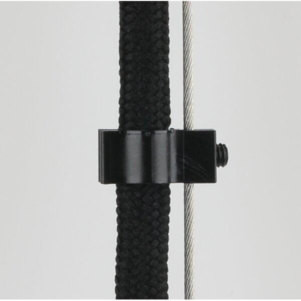 Kabelclip Kabelhalter Seilhalter-Clip für Stahlseile Lampen-Kabel 7.0-8.5mm + Drahtseil 1.0-2.0mm Kunststoff schwarz