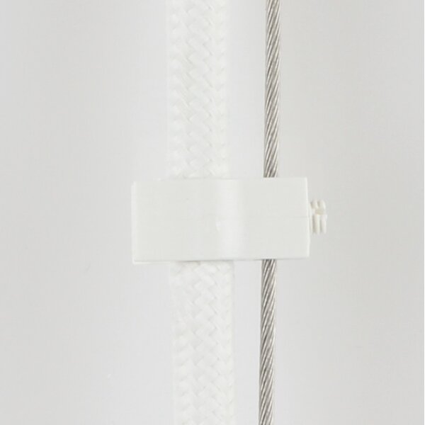 Kabelclip Kabelhalter Seilhalter-Clip für Stahlseile Lampen-Kabel 5.0-6.5mm + Drahtseil 1.0-2.0mm Kunststoff weiß