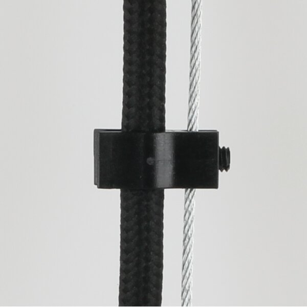 Kabelclip Kabelhalter Seilhalter-Clip für Stahlseile Lampen-Kabel 5.0-6.5mm + Drahtseil 1.0-2.0mm Kunststoff schwarz