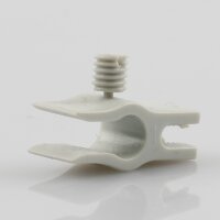 Kabelclip Kabelhalter Seilhalter-Clip für Stahlseile Lampen-Kabel 5.0-6.5mm + Drahtseil 1.0-2.0mm Kunststoff grau